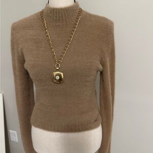 Hollister Tan Fuzzy Sweater